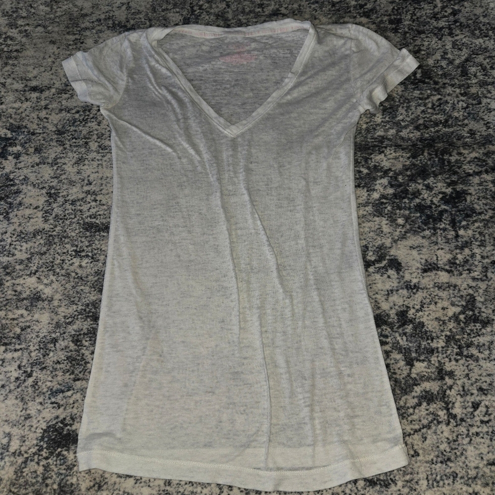 PINK Victoria's Secret White Fitted Short Sleeve Top